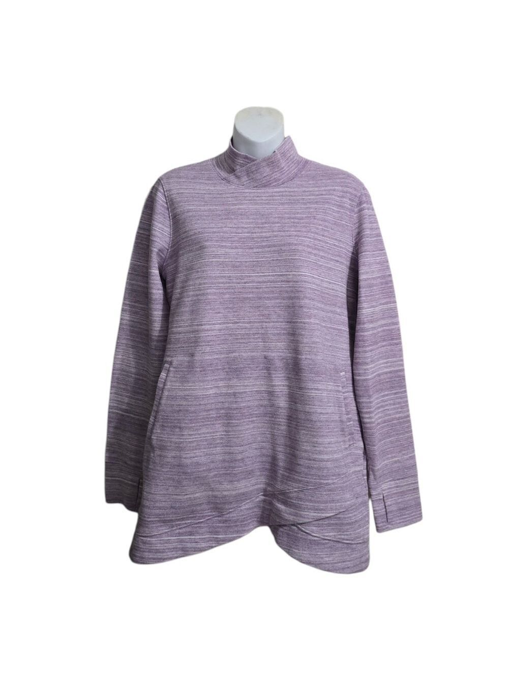 Duluth Trading Deux More Double Knit Pullover Sweater In Purple Sz M